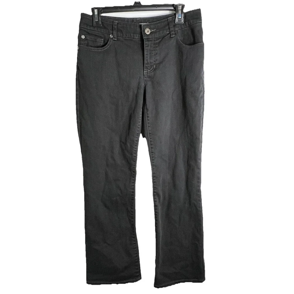 Chico's‎ Platinum Denim Ultimate Fit Bootcut Jeans Black Womens 0 Short 30 x 28